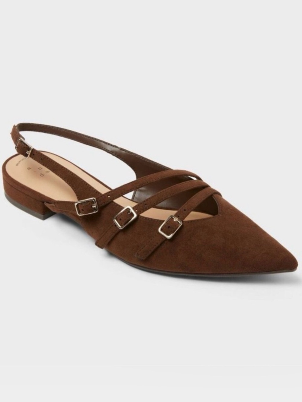 Women's Twiggy Multi Buckle Mini Heel Flats with Memory Foam Insole - A New Day